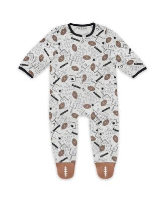 Baby Boys and Girls Las Vegas Raiders Sleep and Play Full-Zip Sleeper & Bib Set