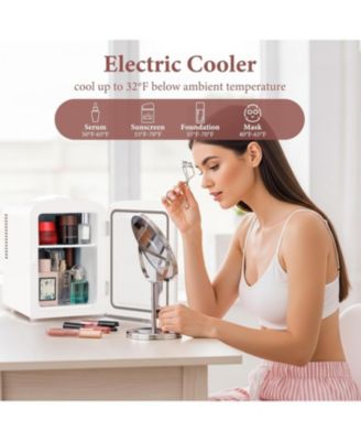 Brushed Stainless Steel Mini Fridge, 4L Portable Cooler (AC/DC)