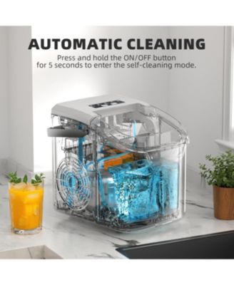 Portable Countertop Ice Maker, Fast Production with 2 Ice Sizes & Self-Cleaning