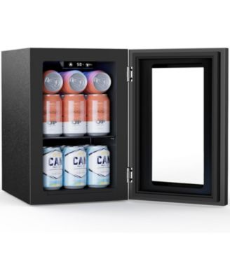 24-Can Beverage Cooler with Glass Door & LED Light