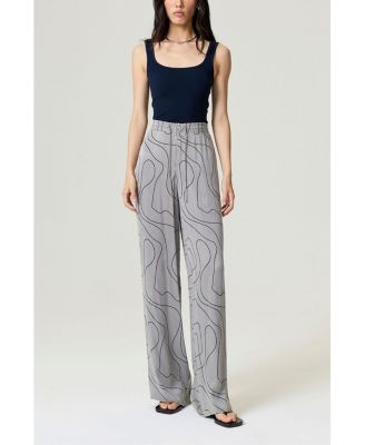 Women's Flowy Wide-Leg Tailored Pants
