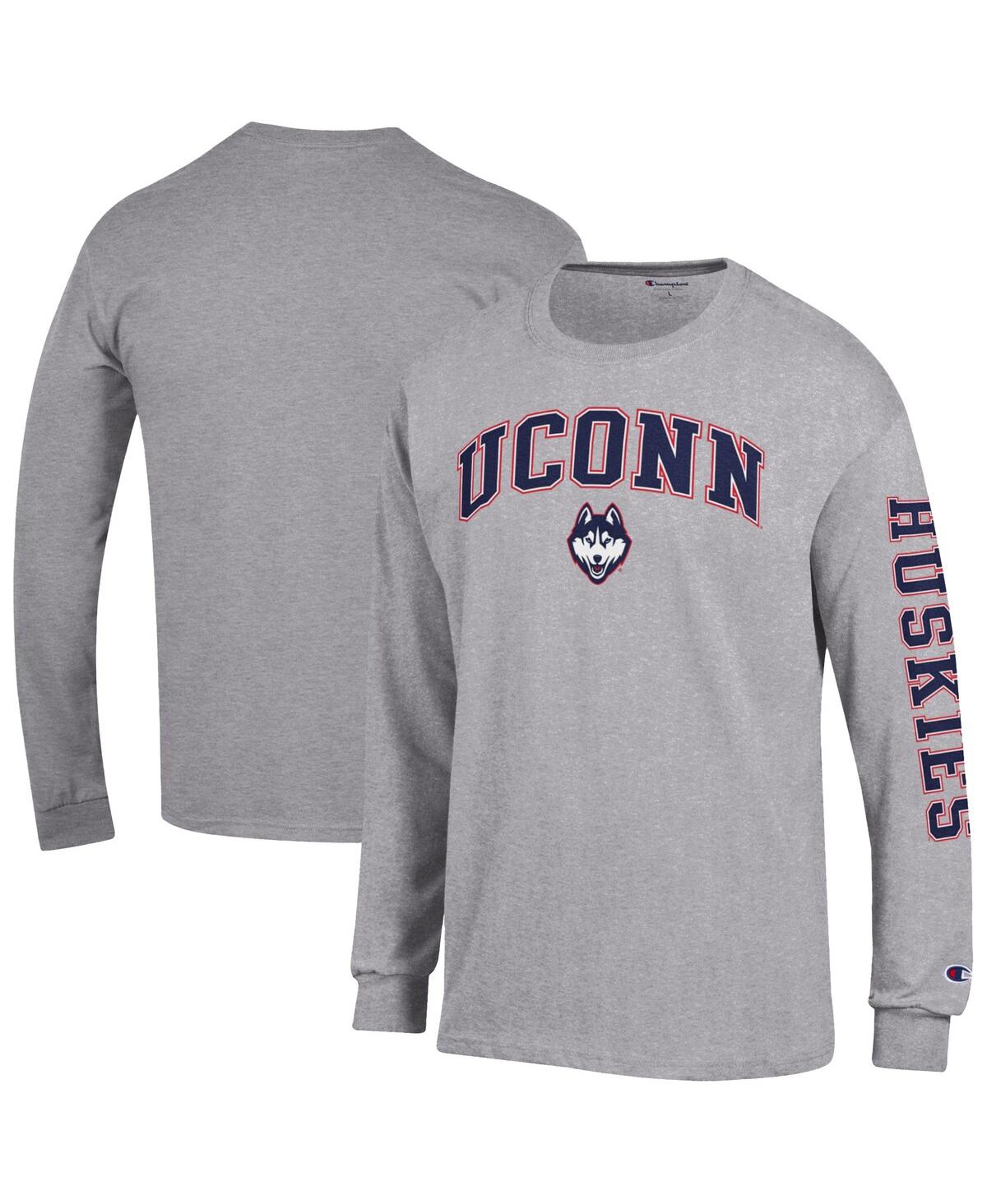 Champion Men's Navy UConn Huskies Arch Over Logo 2-Hit Long Sleeve T-Shirt