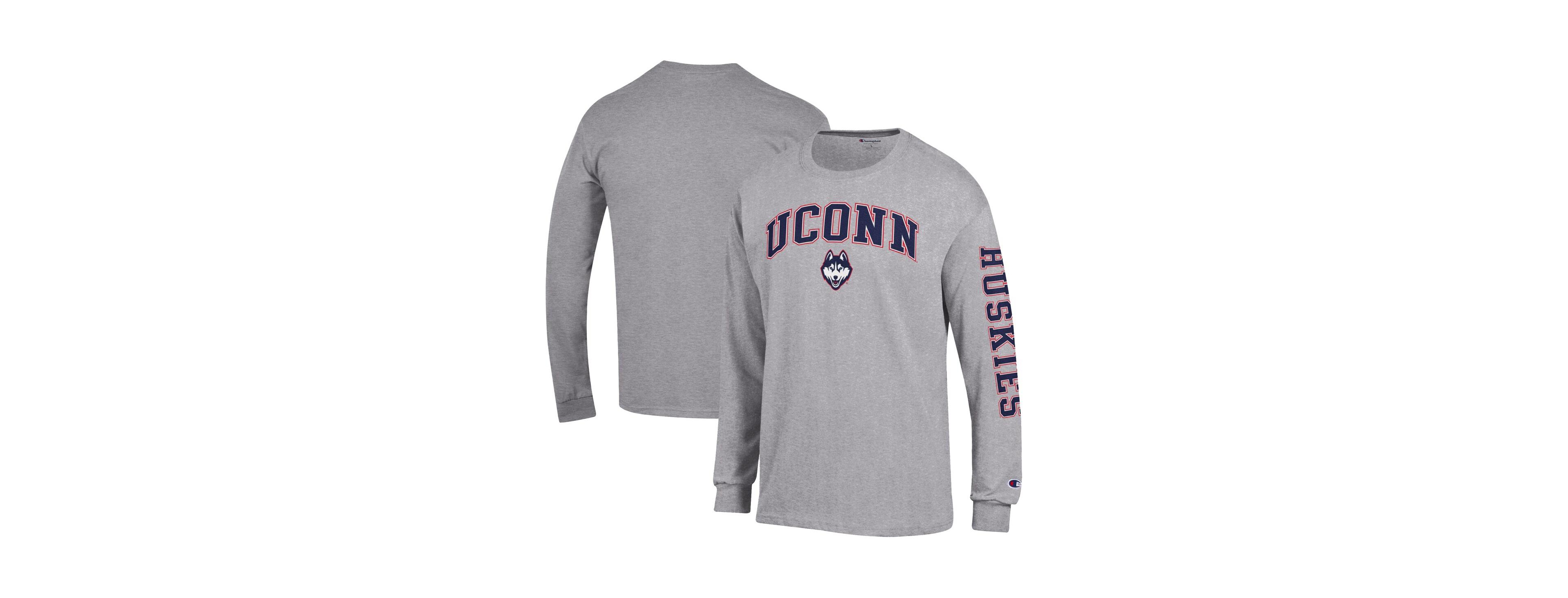 Champion Men's Navy UConn Huskies Arch Over Logo 2-Hit Long Sleeve T-Shirt