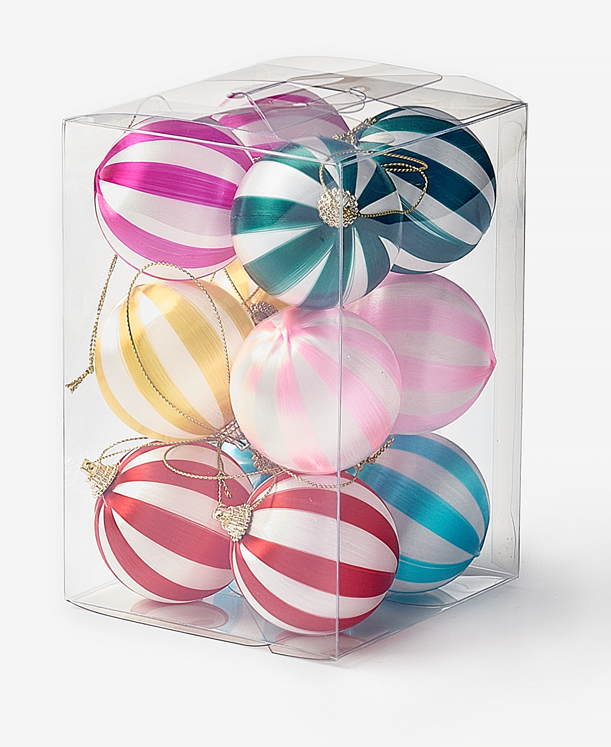 Holiday Lane Whimsy Set of 6 Satin Ball Ornaments, Macy's Exclusive