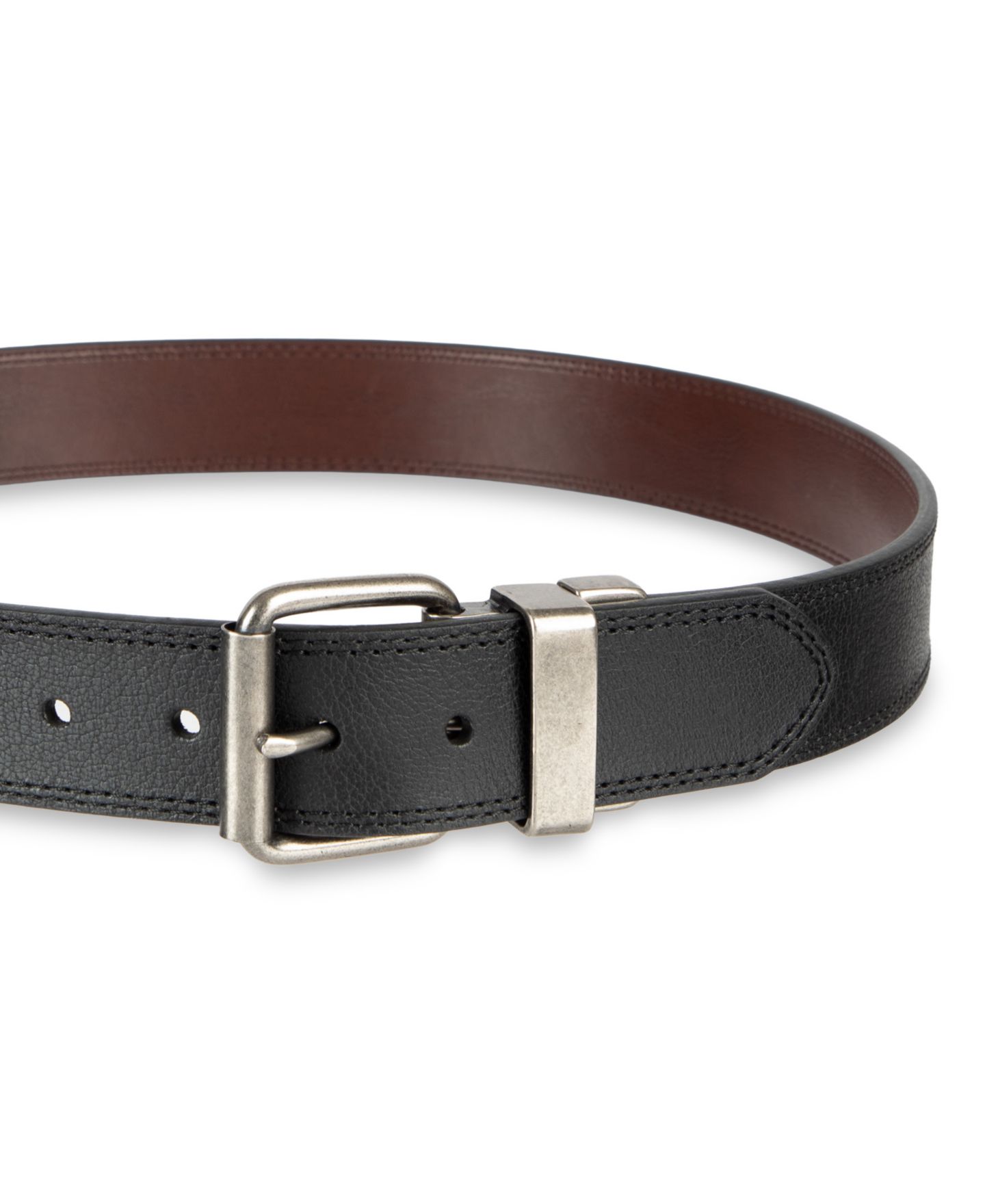 Мужской ремень Levi's Reversible Buckle Belt, цвет: Чёрный / Коричневый, вариант 1 — фото 4