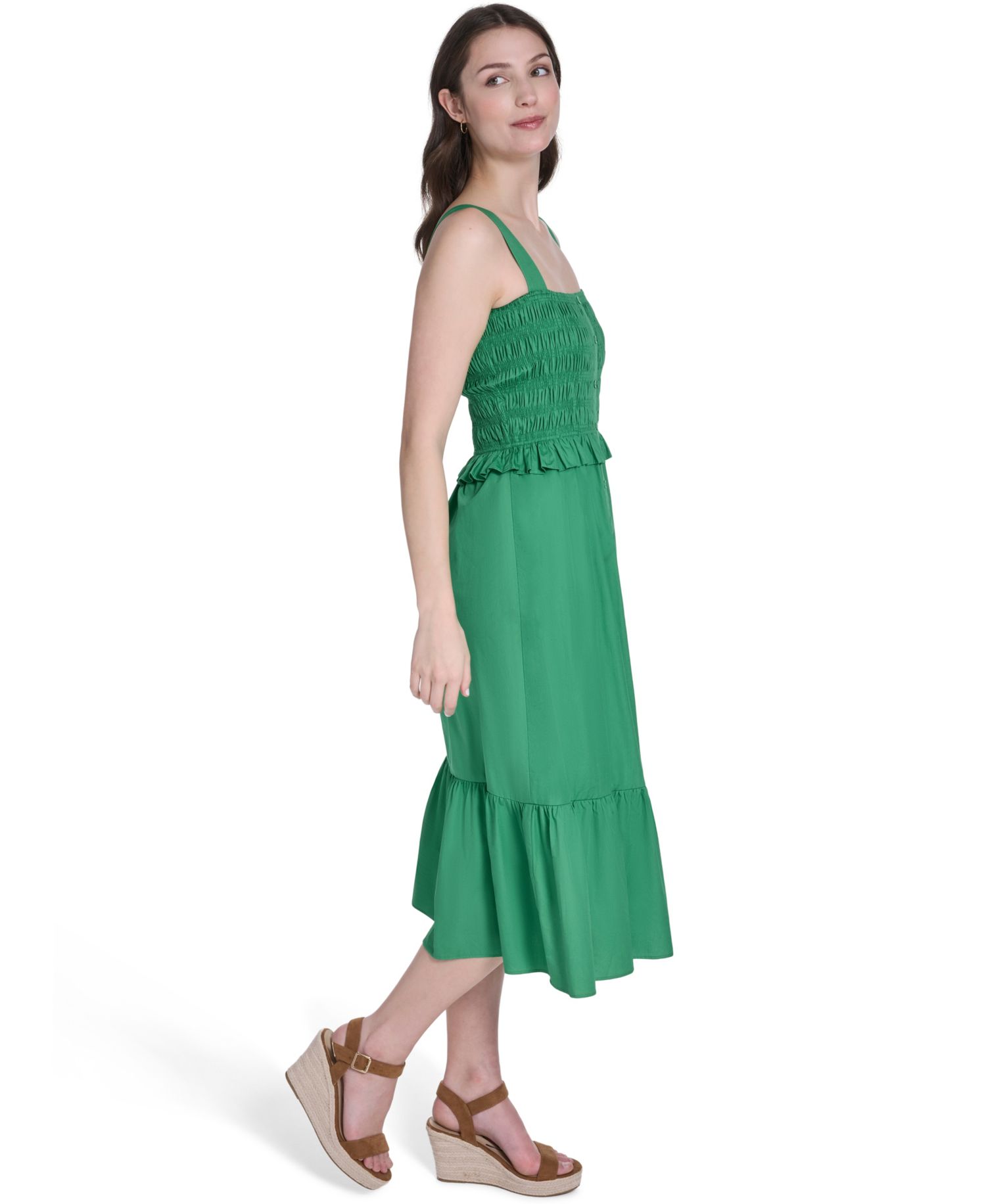 Petite Square Neck Midi Dress