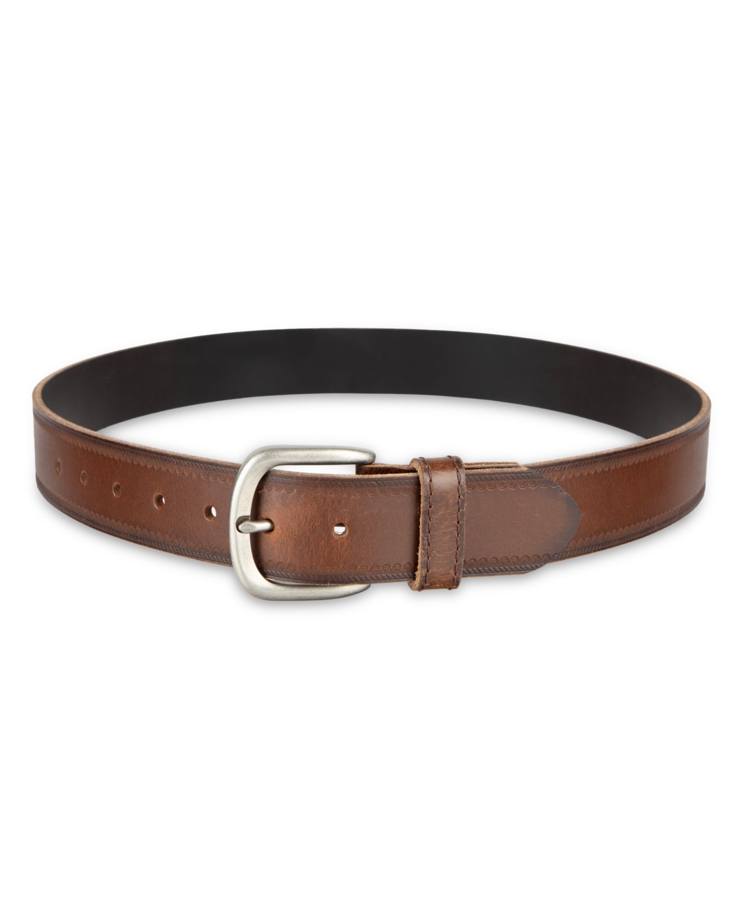38MM Men's Western Edge Embossed Casual Leather Belt