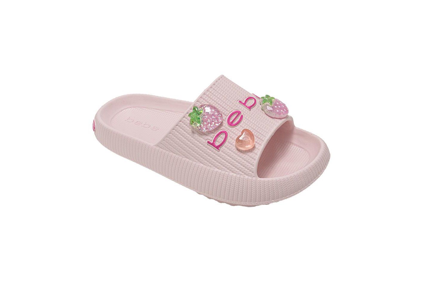Сандалии Bebe Girls EVA Slide - Lightweight Comfy Slide Sandals with Fruit Charms для девочек, цвет: Розовый — фото 1