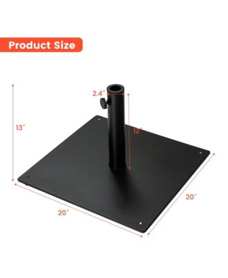 Square Weighted Patio Umbrella Base Stand 36 lbs Outdoor w/ 3 Adapters