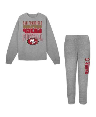 Toddler Heather Gray San Francisco 49ers Crewneck Sweatshirt & Pants Set