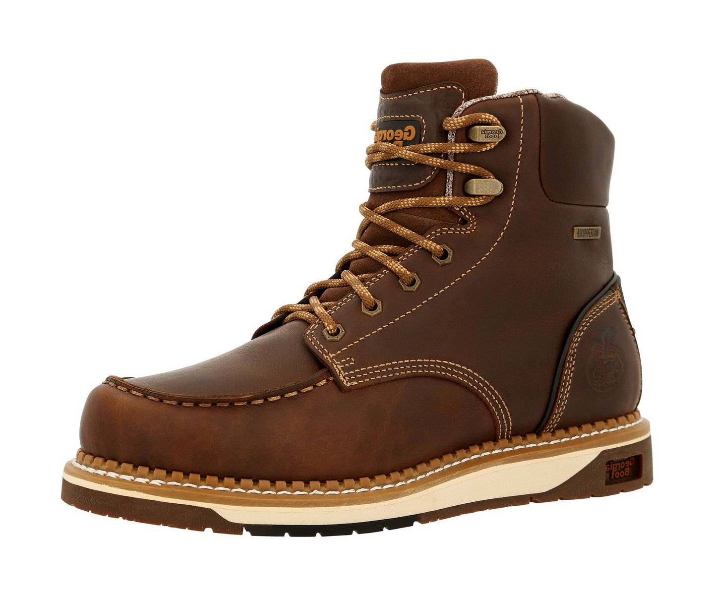 Мужские ботинки GEORGIA BOOT Amp LT Wedge Waterproof Moc-Toe Work Boot, цвет: Коричневый — фото 7