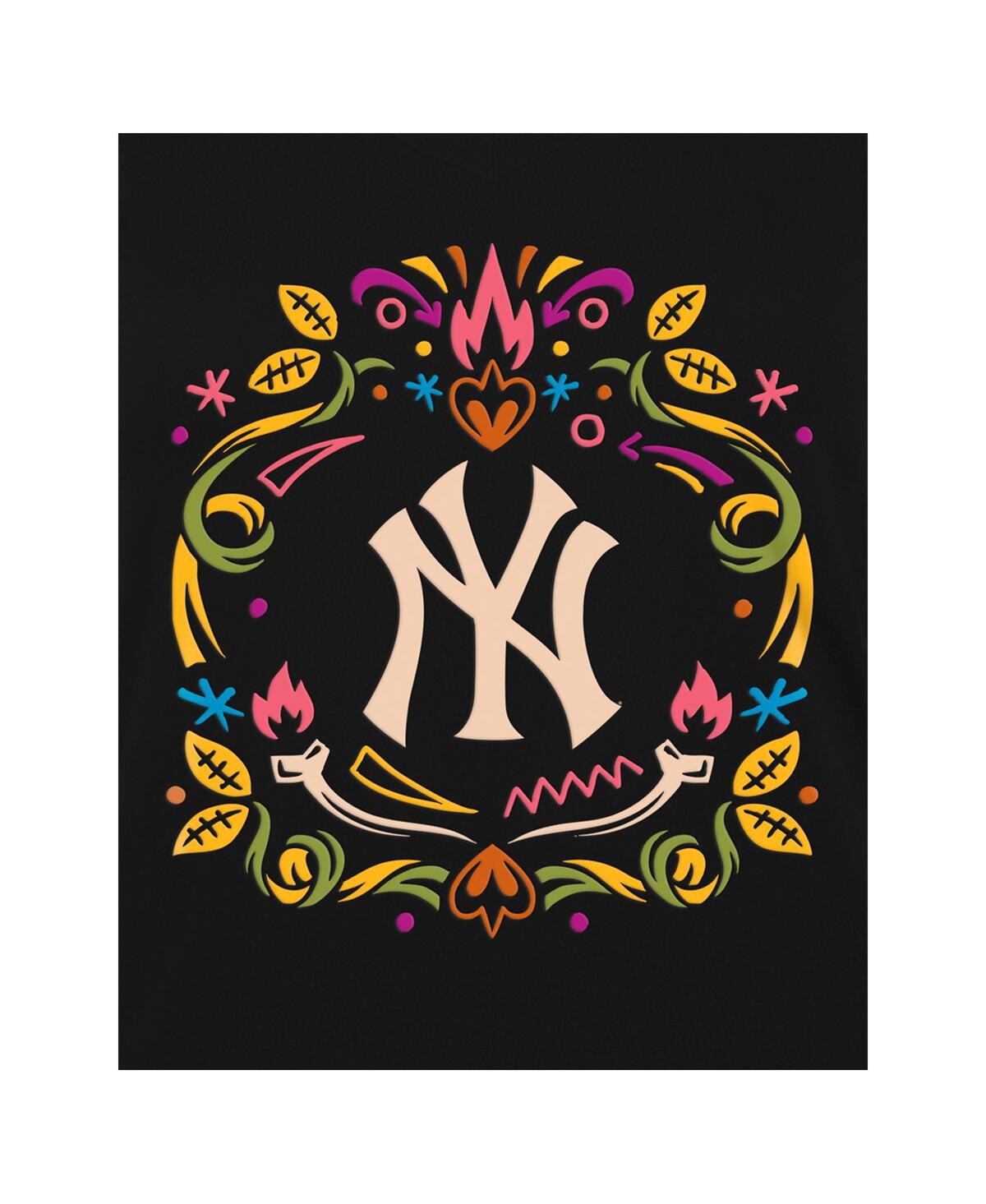New Era Women's Black York Yankees Dia De Los Muertos V-Neck T-Shirt