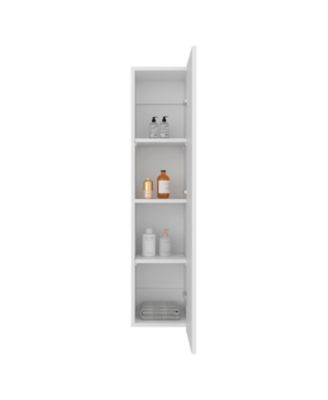 Vento Vertical Wall Bathroom Cabinet with Door for Efficient Organization WHITE