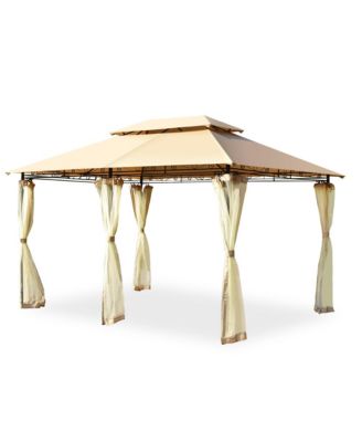 2-Tier 10'x13' Steel Gazebo Canopy Tent Shelter Patio Garden Outdoor Netting