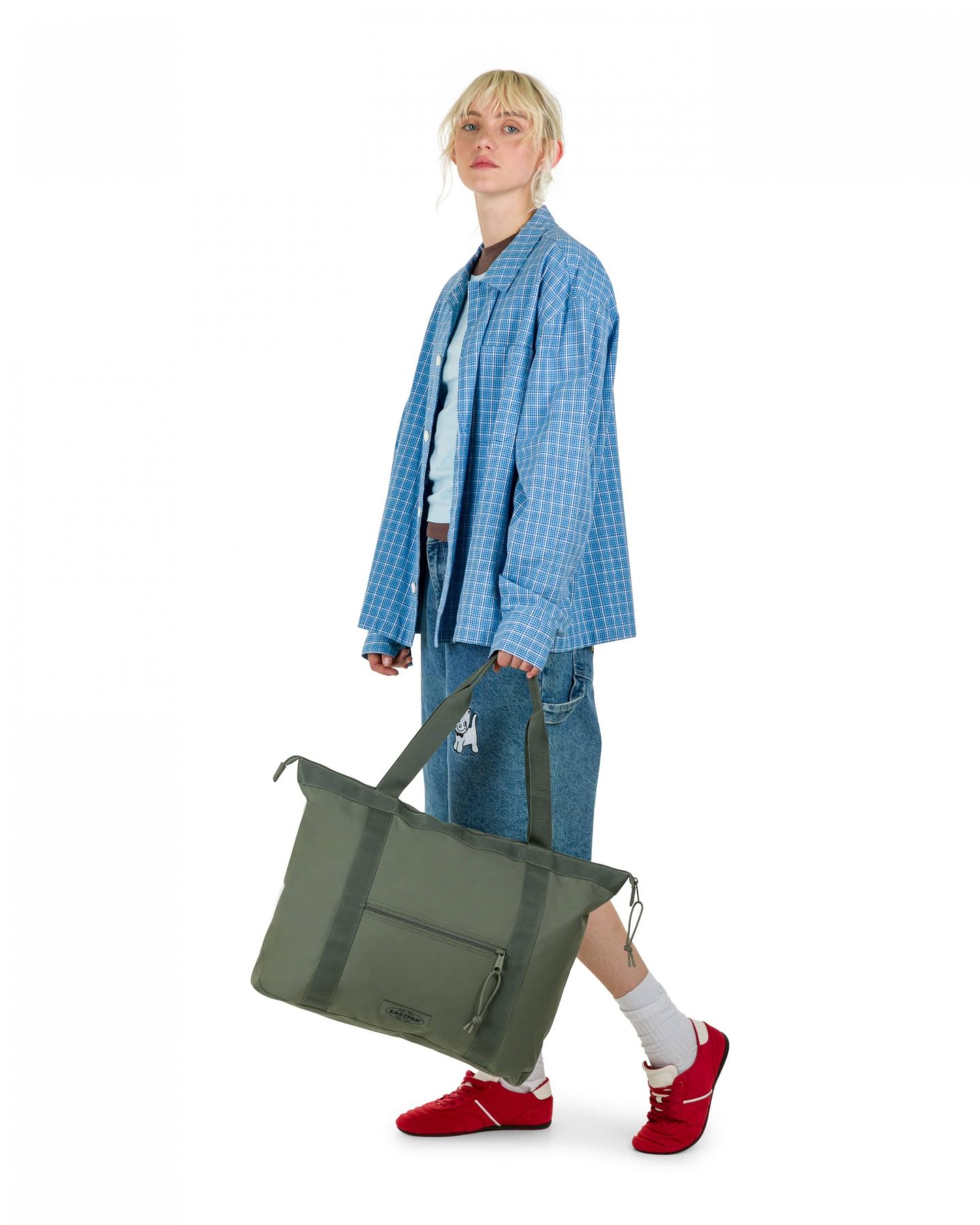 Женская сумка Eastpak Travel Tote Monotone Khaki Shoulder, цвет: Хаки — фото 2