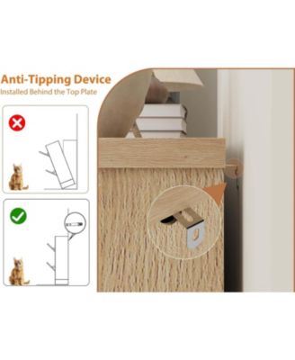 Fluted Shoe Cabinet with 2 Flip Drawers Narrow Cabinet with Adjustable Shelves and Elegant Handles Wooden Shoe Organizer