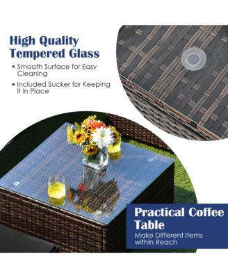 6PCS Rattan Outdoor Sectional Sofa Set Patio Furniture Set w/ Cushions