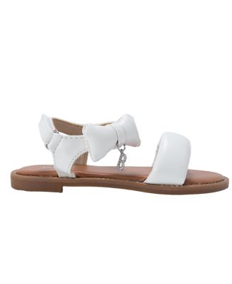 Girls Girl's  Fashion Sandals – Dressy Shoes with Puffy Bow and Hanging Logo Charm