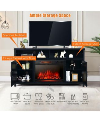 59'' Fireplace TV Stand W/ 25'' 1350W Electric Fireplace Heater