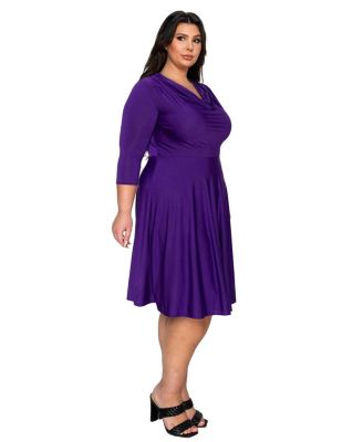 Plus Size Amoretti Cowl Neck Flare Dress