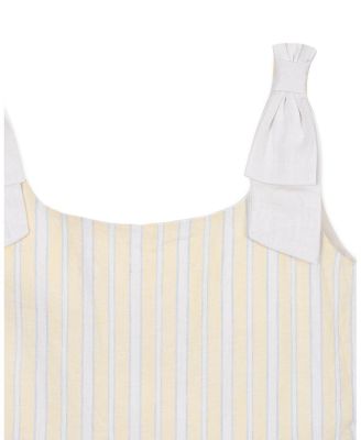 Toddler Girls Linen Bow Shoulder Dress