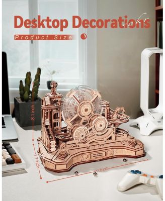 3D Wooden Puzzle for Adult, Wooden Marble Run Set, Model Building Kits, DIY Gear Ball Challenge