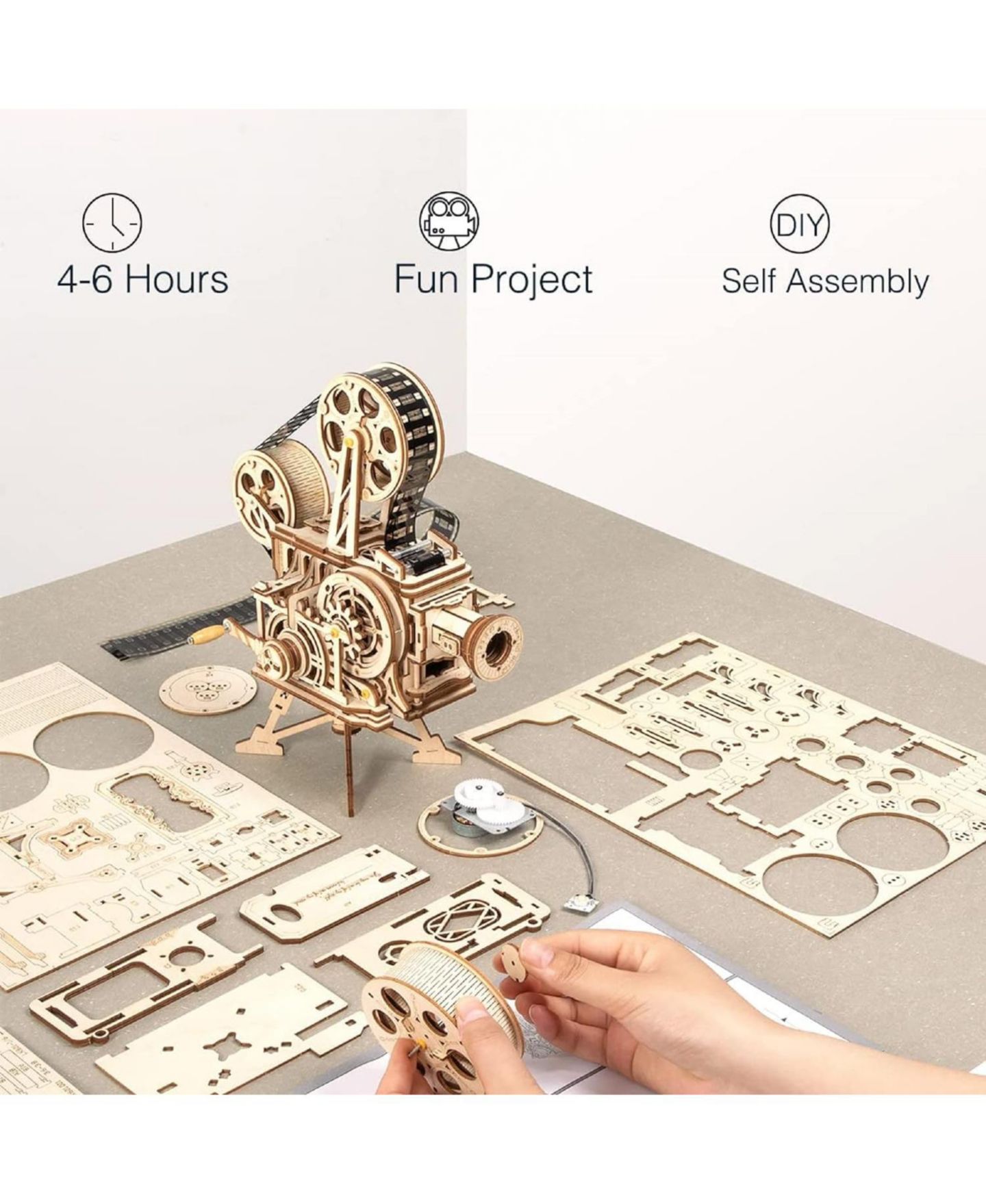 Детские конструкторы Robotime Vitascope 3D Hand-Cranked 183-Piece Puzzle, Ages 14+ — фото 4