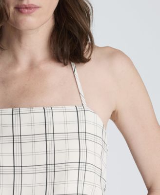 Women's Plaid Halter Neck Bustier Top