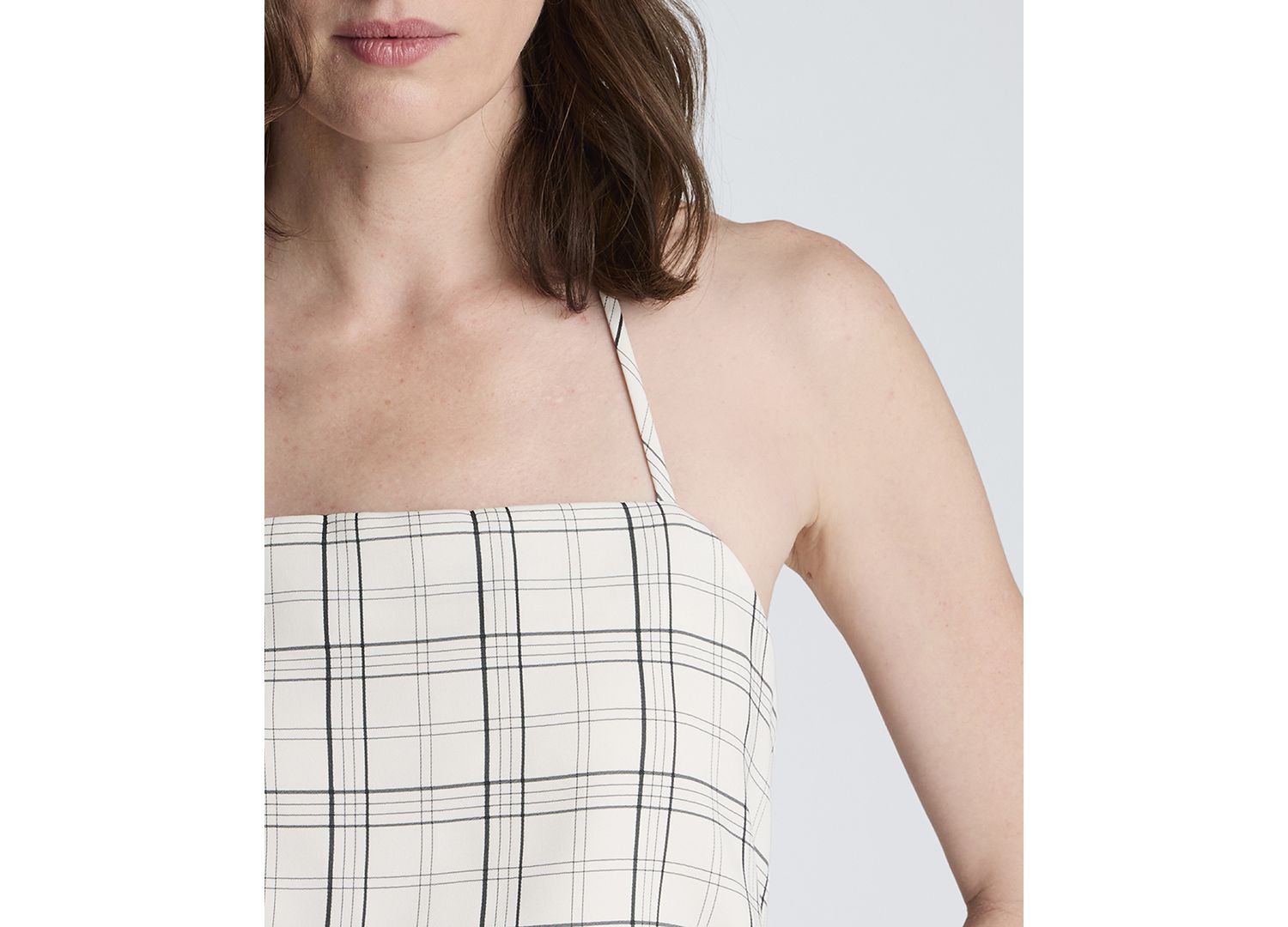Women's Plaid Halter Neck Bustier Top