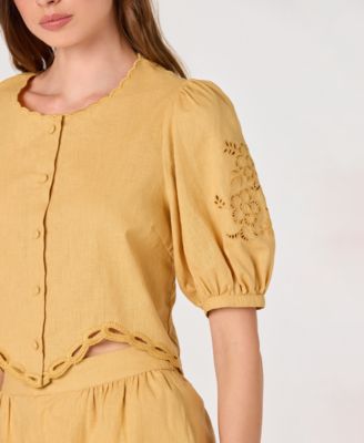 Women's Sleeveless Button-Front Top