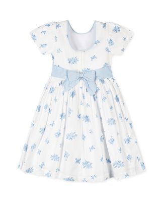 Little and Big Girls Organic Puff Sleeve Sateen Party Dress