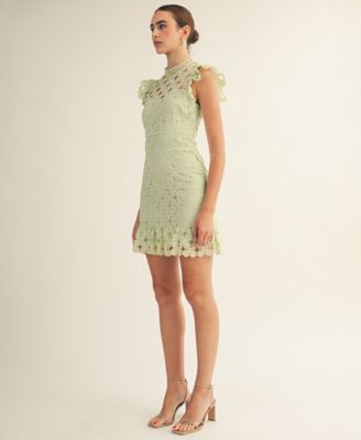 Women's Sophia Lace High-Neck Mini Dress