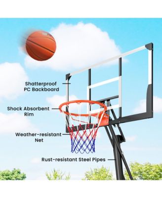 Basketball Hoop, 8-10ft Adjustable Basketball Goal, Hand-Crank Lift