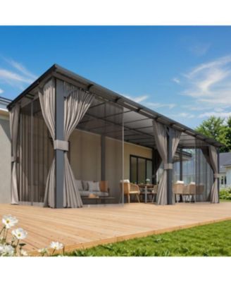  Wall Gazebo with Curtains and Mosquito Netting