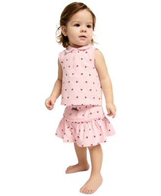 Baby Girls' Printed Top and Skirted Bloomers, 2-Piece Set