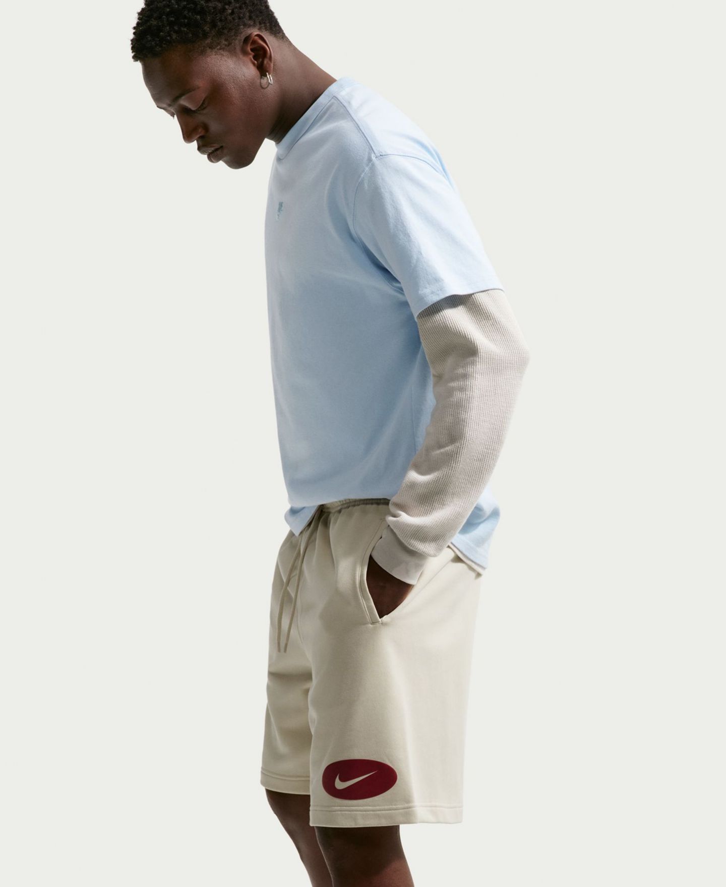 Мужские шорты Nike Sportswear Club French Terry Standard-Fit, цвет: Хаки / Обсидиановый — фото 6