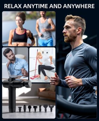 Deep Tissue Massage Gun with Heat & Cool Therapy, 20 Speeds, 7 Heads, Quiet Recovery Massager