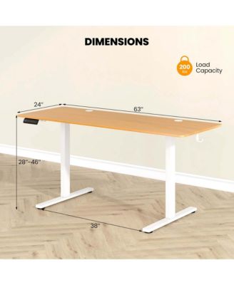 63 x 24 Inch Sit Stand Desk Height Adjustable Electric Standing Desk