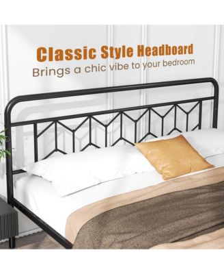 King Size Bed Frame Mattress Foundation with Headboard 12.5" Under-bed Storage