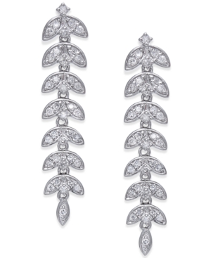 image of Diamond Dangle Linear Drop Earrings (1/2 ct. t.w.) in 14k White Gold
