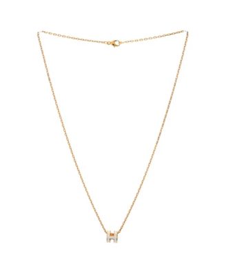 Pre-Owned HERM&Eacute;S Pop H Pendant Chain Necklace