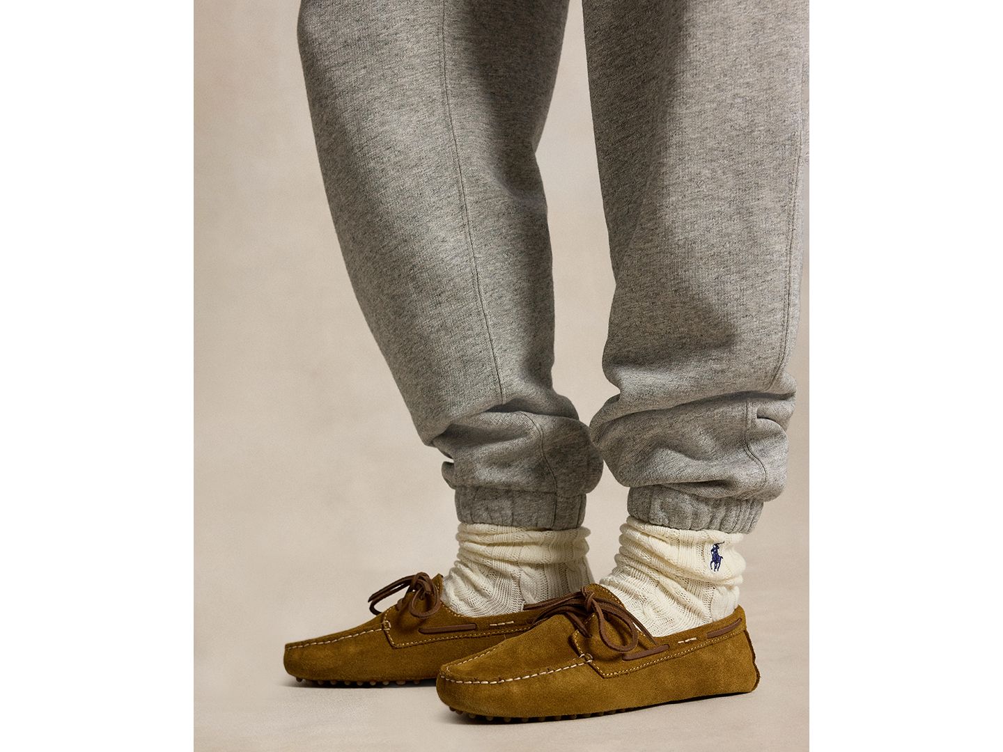 Мужские брюки Polo Ralph Lauren Logo Patch Sweatpants, цвет: Меланжевый — фото 6