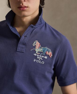 Men's Short-Sleeve Ribbed Collar Polo Shirt