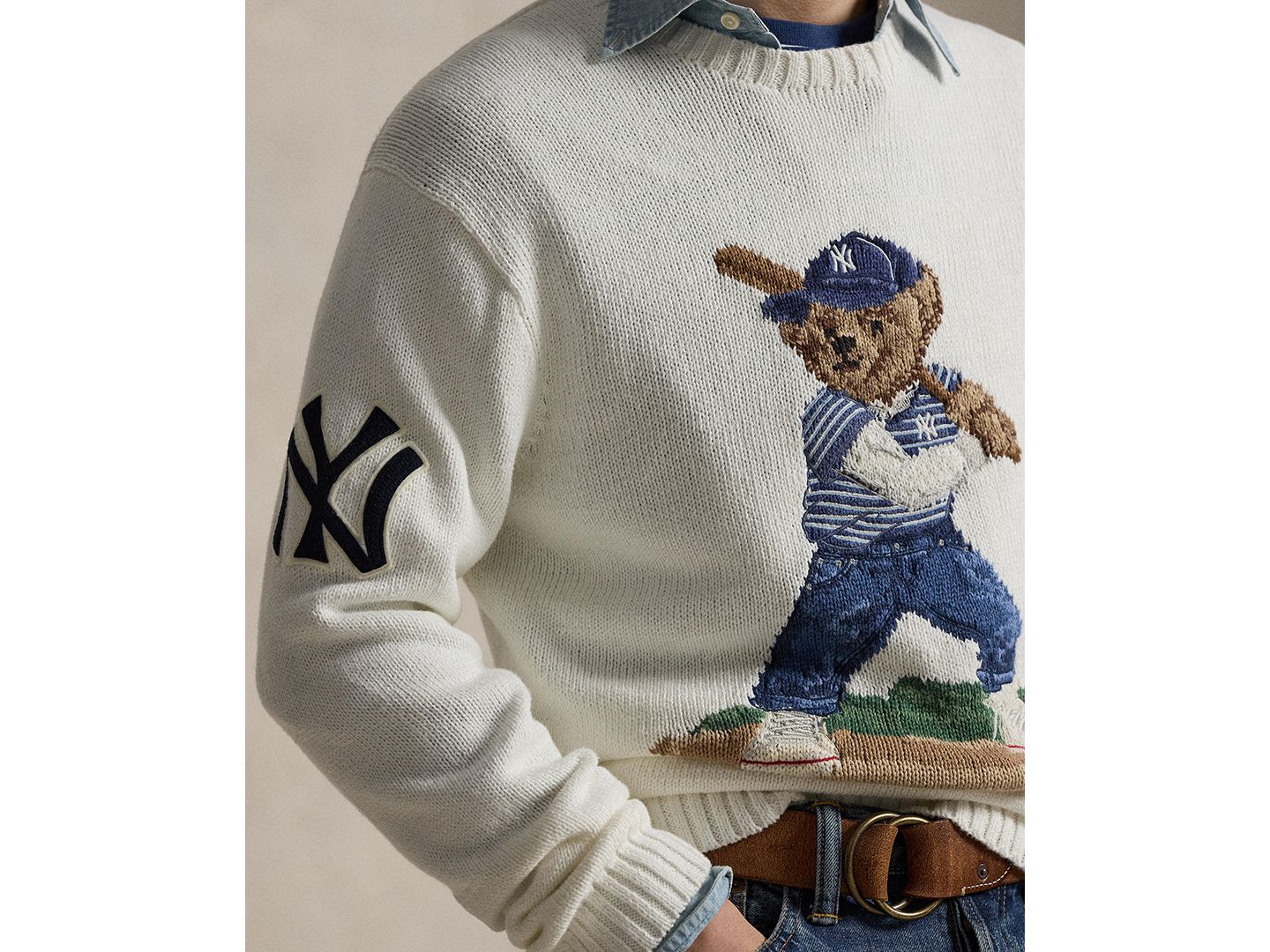 Мужской свитер Polo Ralph Lauren and Crewneck, цвет: Белый комбинированный — фото 4