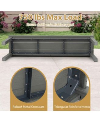 55 Inch HDPE Outdoor Bench for Patio and Garden