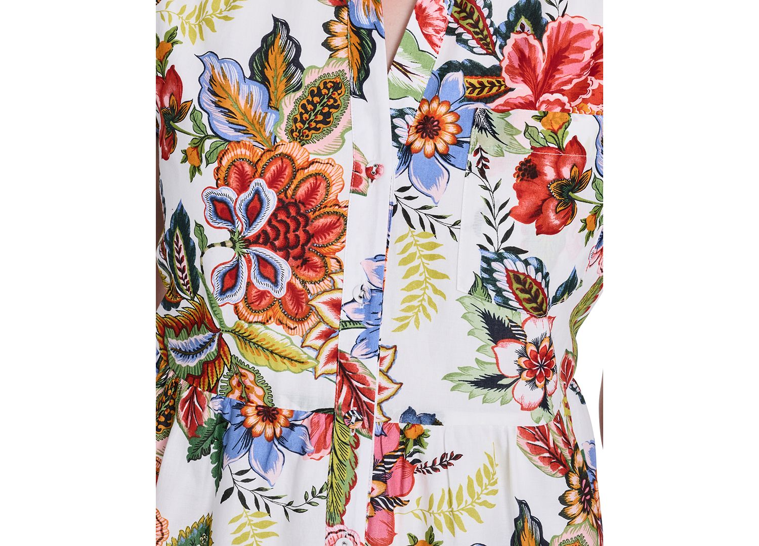 Petite Printed Collared Neck Mini Dress