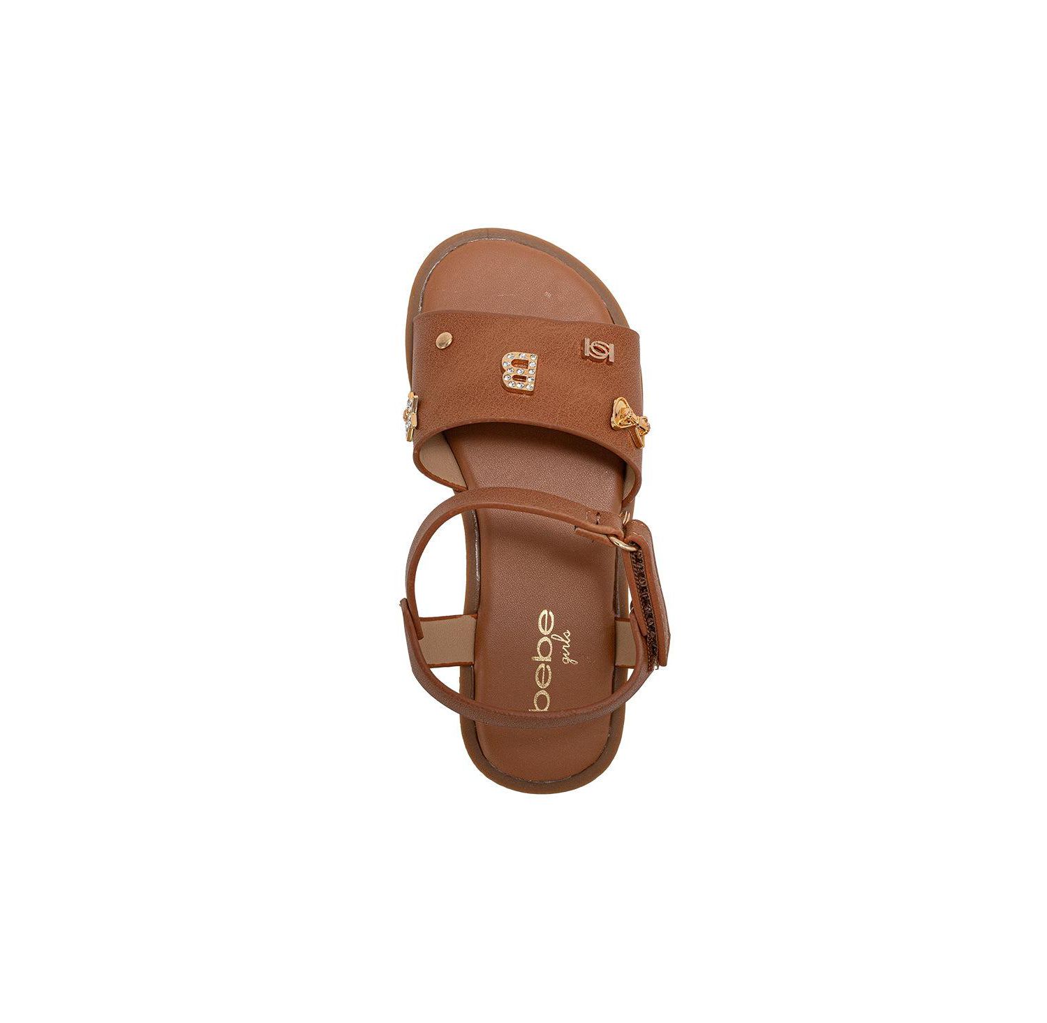Little Girls Fashion Sandals - Dressy Shoes with Decorative Metal Charms