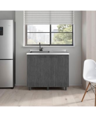 Utility Sink Cabinet with 2 Doors and 3 Shelves