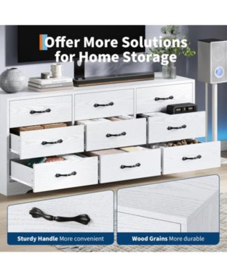 TV stand with mount, 9 drawer modern media console for TVs