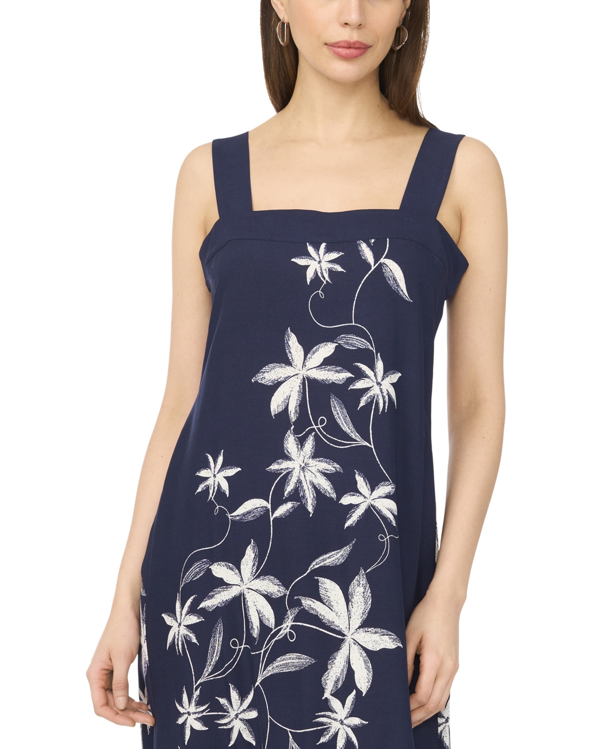 Msk Petite Printed Square Neck Maxi Dress